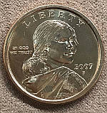Монета США. 1 долар 2007 р. Сакагавея Ширяючий орел, фото 6