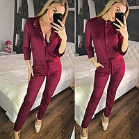 Стильний замшевий комбінезон на кнопках