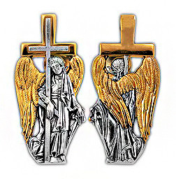 Образок серебряный Ангел Хранитель, несущий Крест - фото 2 - id-p1307846297