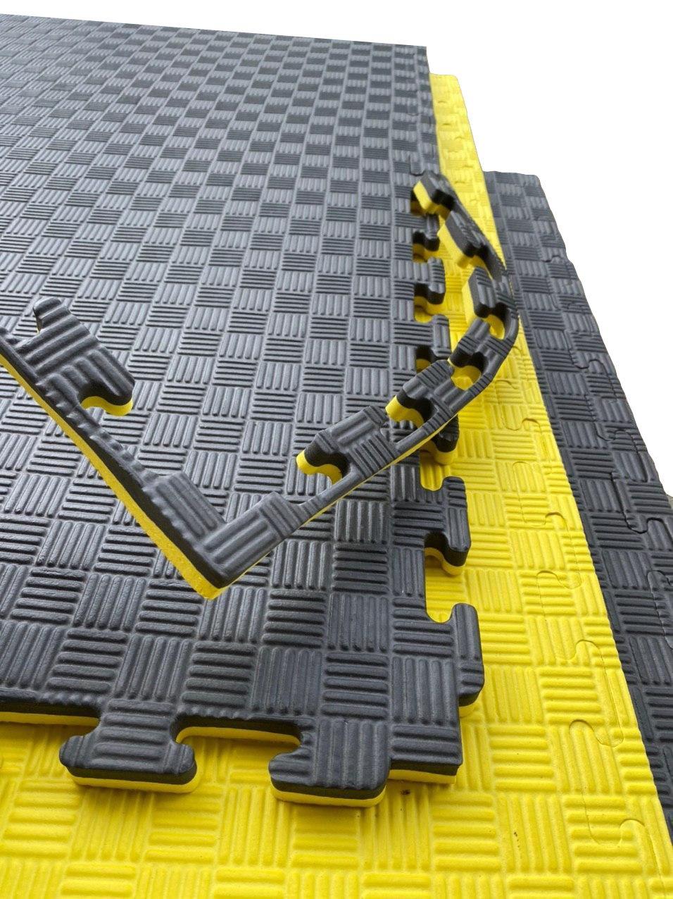 Покриття для дитячої кімнати 1000х1000х20мм мат татамі ластівчин хвіст EVA жовто-чорний