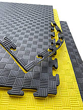 Покриття для дитячої кімнати 1000х1000х20мм мат татамі ластівчин хвіст EVA жовто-чорний
