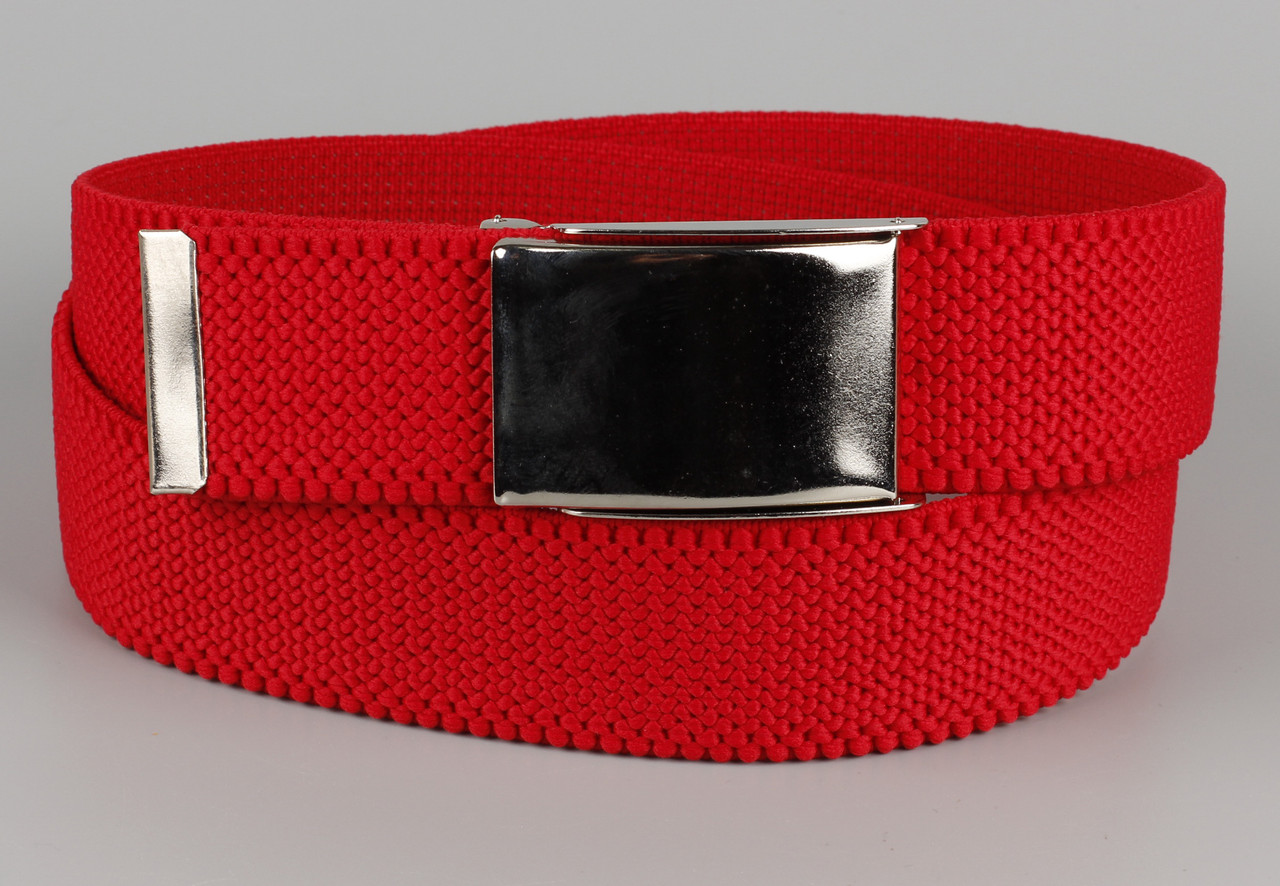 Ремінь джинсовий гумка з відкривачкою для пляшок на пряжці 40 мм червоний, фото 1