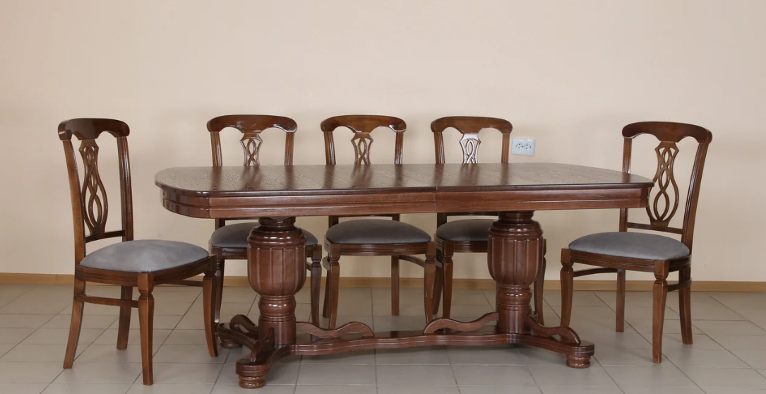 Стіл обідній великий для кухні і вітальні в класичному стилі Барон Мікс меблі, колір горіх