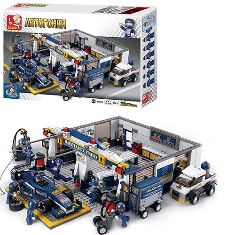 Конструктор SLUBAN M38-B0356 Автоперегони, машинки, 741 деталь, фігурки, фото 1