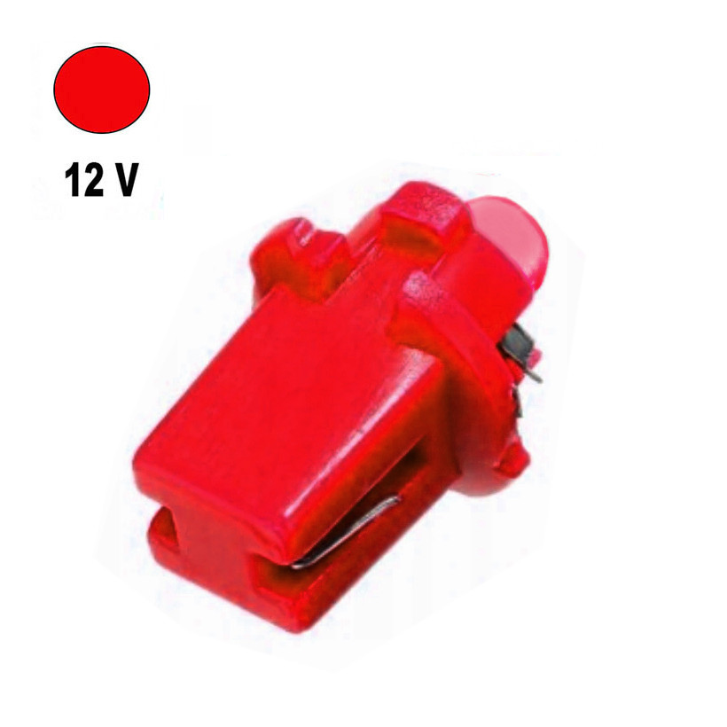 Автолампа Terra T5 B8.3D, макс.діаметр 15 мм, COB, червона, 12 В, фото 1