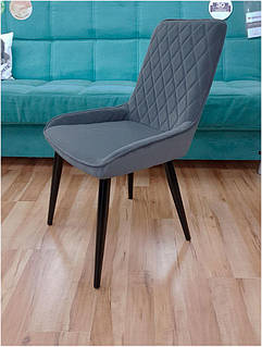 Стілець Stan велюр сірий B-1004 на металевих чорних ногах