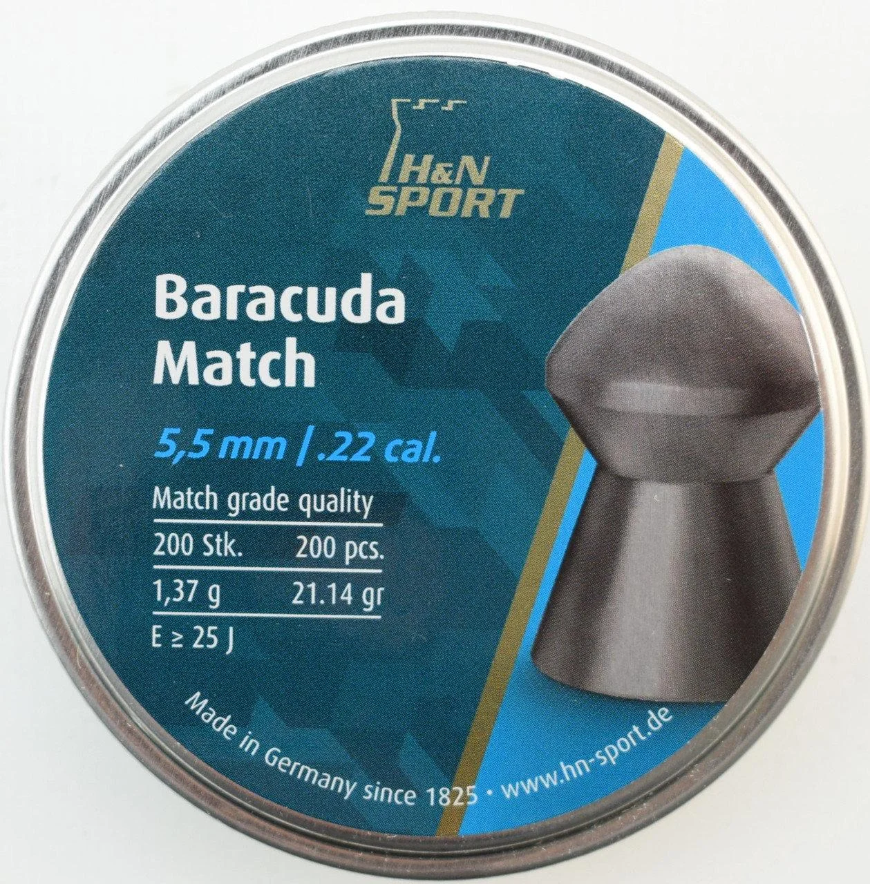 1453.02.83 Кулі пневм Haendler Natermann Baracuda Match, 5,53 мм,1.37 г, 200 шт./уп