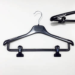 Пластикові плічка вішаки для одягу W-TOPz40 чорного кольору, довжина 400 мм