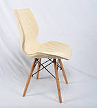 Обідній стілець Nolan Б-Т (Нолан) молочний оксамит на дерев'яних ногах, фото 3