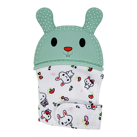 Прорізувач-рукавичка "Зайчик". Оливковий 40044