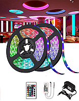 Світлодіодна стрічка SMD 5050 RGB 5м + пульт + блок