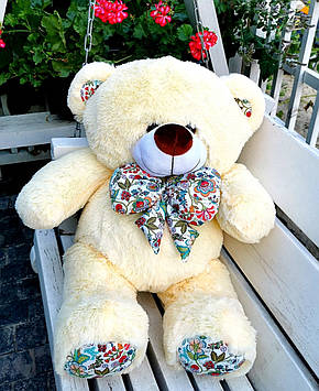 М'яка іграшка Ведмедик Зефір 100 см Плюшевий ведмедик М'які іграшки для дітей Великий плюшевий ведмедик Кремовий