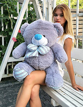 М'яка іграшка Ведмедик Зефір 100 см Плюшевий ведмедик М'які іграшки для дітей Великий плюшевий ведмедик Сірий