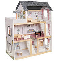 Игровой кукольный домик AVKO Вилла Толедо + мебель детский деревянный для детей А5377-3