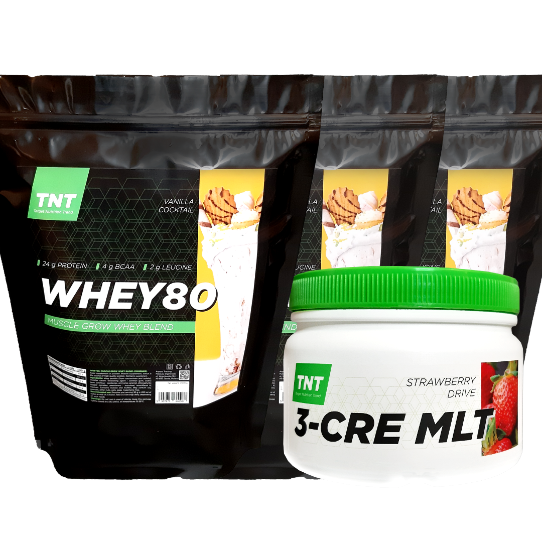 Мас-комплект Muskle Grow Протеїн Whey 6 кг Poland ваніль + Креатин в Подарунок