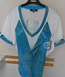 Біло-блакитна кофтинка -блузон 54 56 Bogutti, фото 2