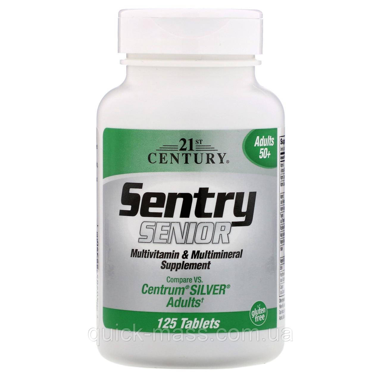 Вітаміни комплексні для людей віком від 50 років Multivitamin&Multimineral Sentry Senior, 21st Century 125таб, фото 1