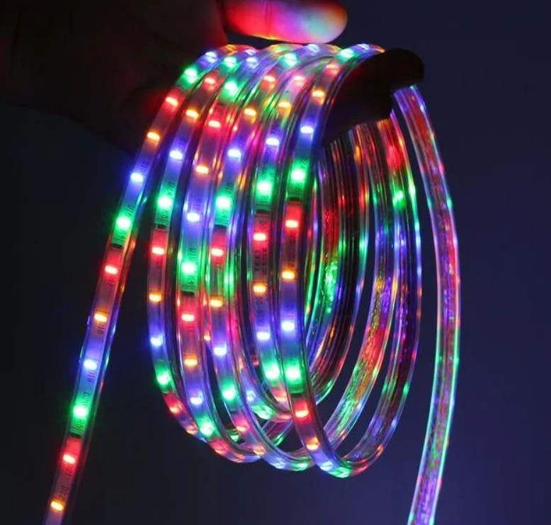 Світлодіодна LED стрічка 100м Дюралайт 220В Кольорова, фото 1