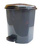 Відро для сміття з педаллю 9 літрів сіре 25.5*23*30 см (Горизонт), фото 2