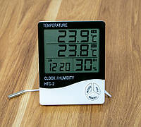 Гигрометр с выносным датчиком HTC-2, настольные часы с термометром и гигрометром | гігрометр електронний (NS)