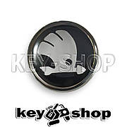 Логотип силіконовий (чорний) для авто ключа Skoda (Шкода) 14 мм