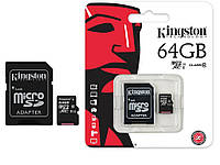 Карта памяти MicroSD 64Gb Kingston Canvas Select Plus Class 10 + SD-адаптер