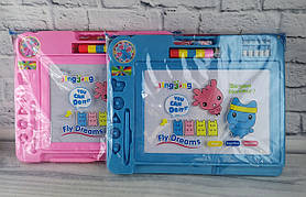 Дошка магнітна для малювання зі штампами велика в пакеті чорно-біла С36508