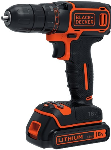 Акумуляторна дрель-гвинтоверт BLACK+DECKER BDCDC18B, фото 1