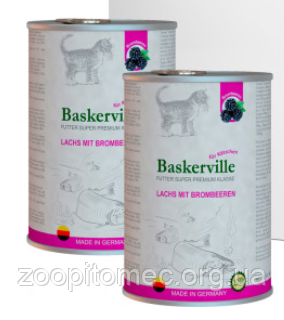 Консерва для кошенят Baskerville (Баскервіль) Супер Преміум лосось з ожиною, 400 г