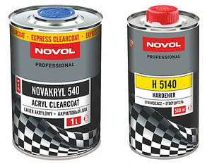 Безбарвний акриловий автомобільний лак Novol Novakryl 540 2:1 + затверджувач Н5140