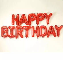 Фольговані кульки букви червоний HAPPY BIRTHDAY Китай 16" (40см) упаковка