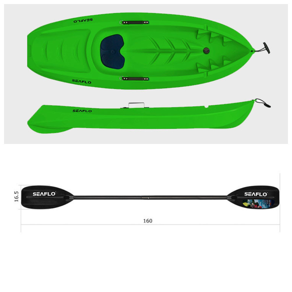 Пластиковий каяк SeaFlo SF-1004-BL, каяк корпусний 1 місцевий, синій каяк одномісний, фото 1