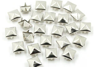 Заклепки пірамідки, крабіки 25 шт. Сріблястий, 9 мм