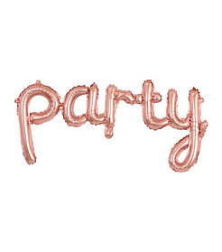 Гірлянда фольгована, повітряна, рожеве золото "Party, Вечірка"