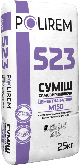Самовирівнююча підлога М150 (базова цементна суміш) POLIREM 523