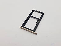 Держатель сим карты Huawei P10 Lite (WAS-LX1) золото Сервисный оригинал с разборки