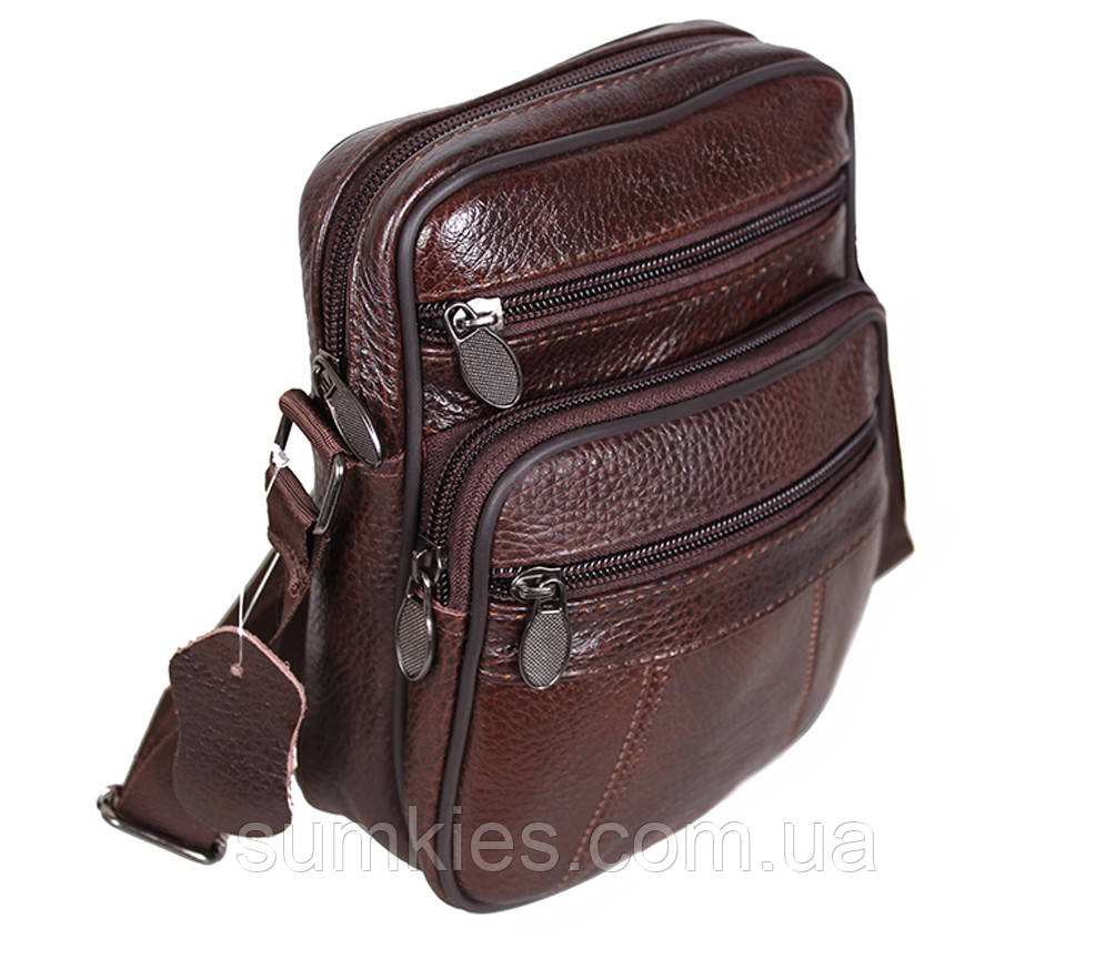 Чоловіча шкіряна сумка коричнева Bon R010-1