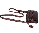 Чоловіча шкіряна сумка через плече коричнева BON2366-1, фото 6