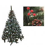 Ялинка "КАРМЕН"з шишками та калиною 2.20 м // ялинка штучна з шашками / ялинка / пишна ялинка, фото 6