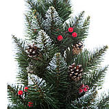 Ялинка "КАРМЕН"з шишками та калиною 2.20 м // ялинка штучна з шашками / ялинка / пишна ялинка, фото 4