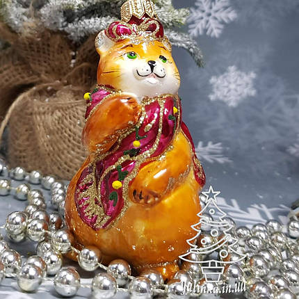 Кошечка в шарфе с бантом на голове рыжая     (мини )  Irena, фото 1