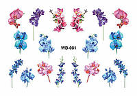 Водный Слайдер дизайн фото дизайн для ногтей с яркой печатью на любой фон с белой подложкой орхидеи