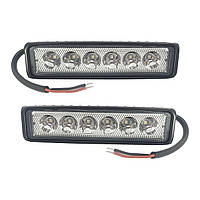 Комплект LED фар ДАЛЬНЕГО света. Светодиодные фары на 6 диодов. 07T-18W/47/S. Пр-во Корея