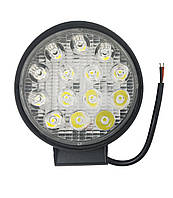 LED фара ДАЛЬНЕГО света. Светодиодная круглая фара на 14 диодов. 27T-42W/25/S. Пр-во Корея