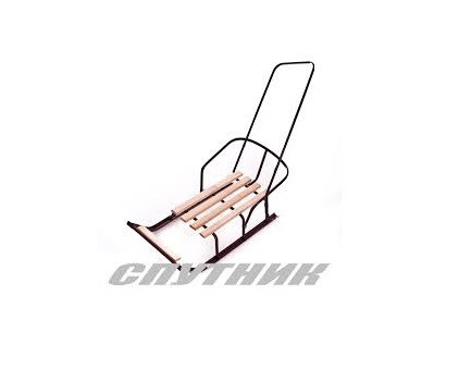 Дитячі Санки з ручкою - штовхачем і спинкою Супутник поздовжні