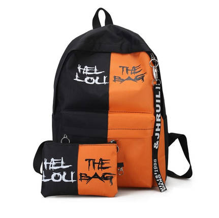 Рюкзак Міський Шкільний This is Bag Контрастний Чорно-жовтогарячий, фото 1