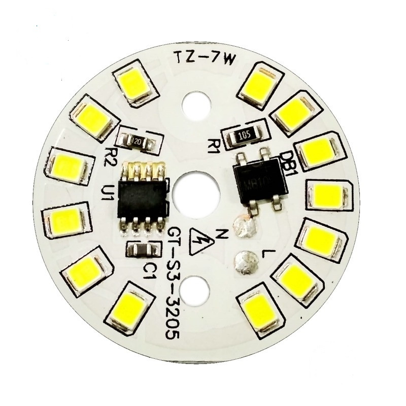 Світлодіодний модуль LED 7 Ватів AC220 плата для ремонту ламп 35 mm