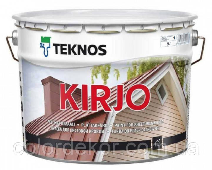 Емаль алкідна TEKNOS KIRJO для дахів і листового металу "біла" (тонується) 18 л