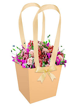 Паперова сумка для квітів (13 см) бірюза