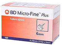 Иглы инсулиновые Микрофайн плюс 6мм, BD Micro-fine Plus 31G